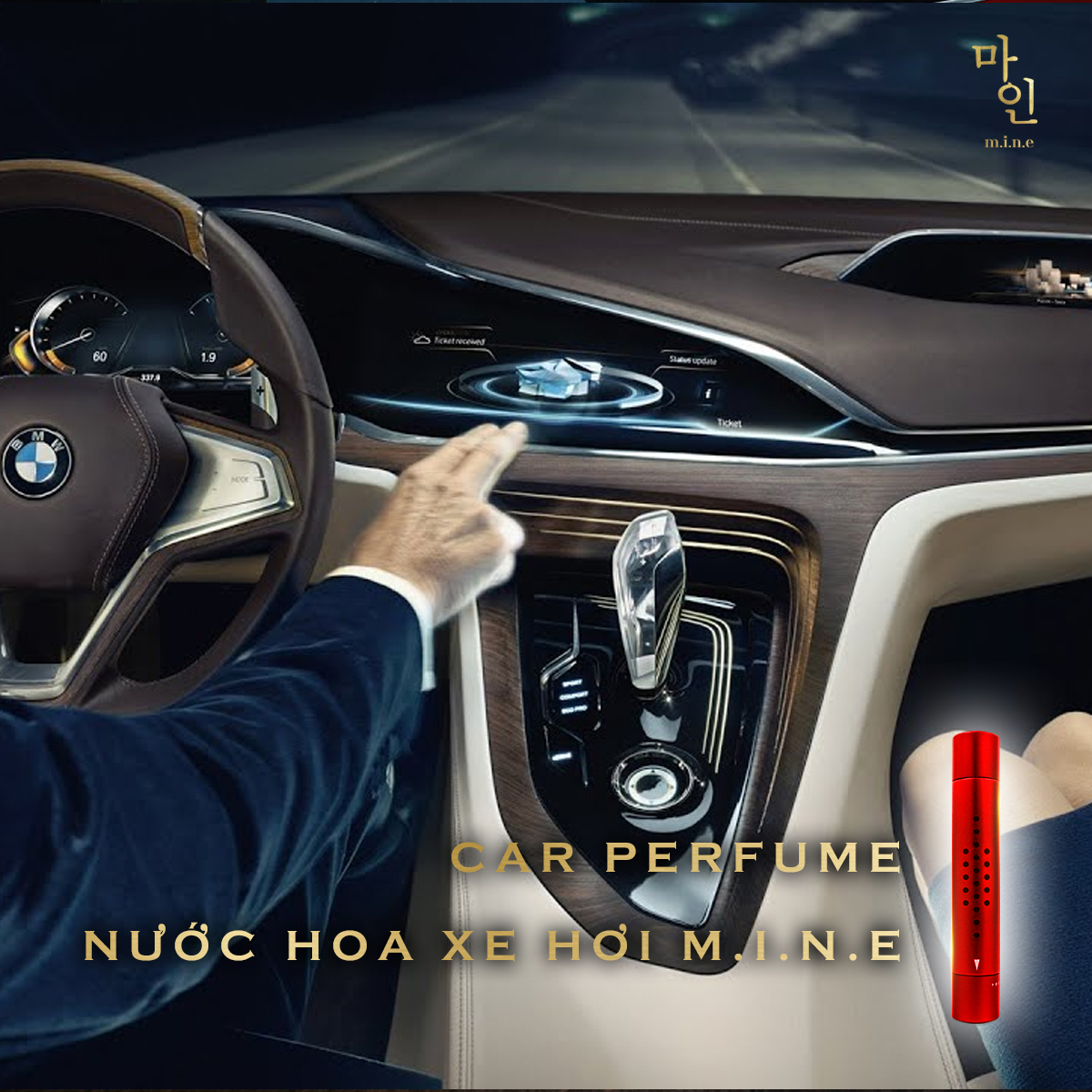 Nước hoa xe hơi Mine Đỏ - Hương Gỗ ấm Mine Car Perfume Reddy - Wood-duoc-ban-tai-Droppiimart