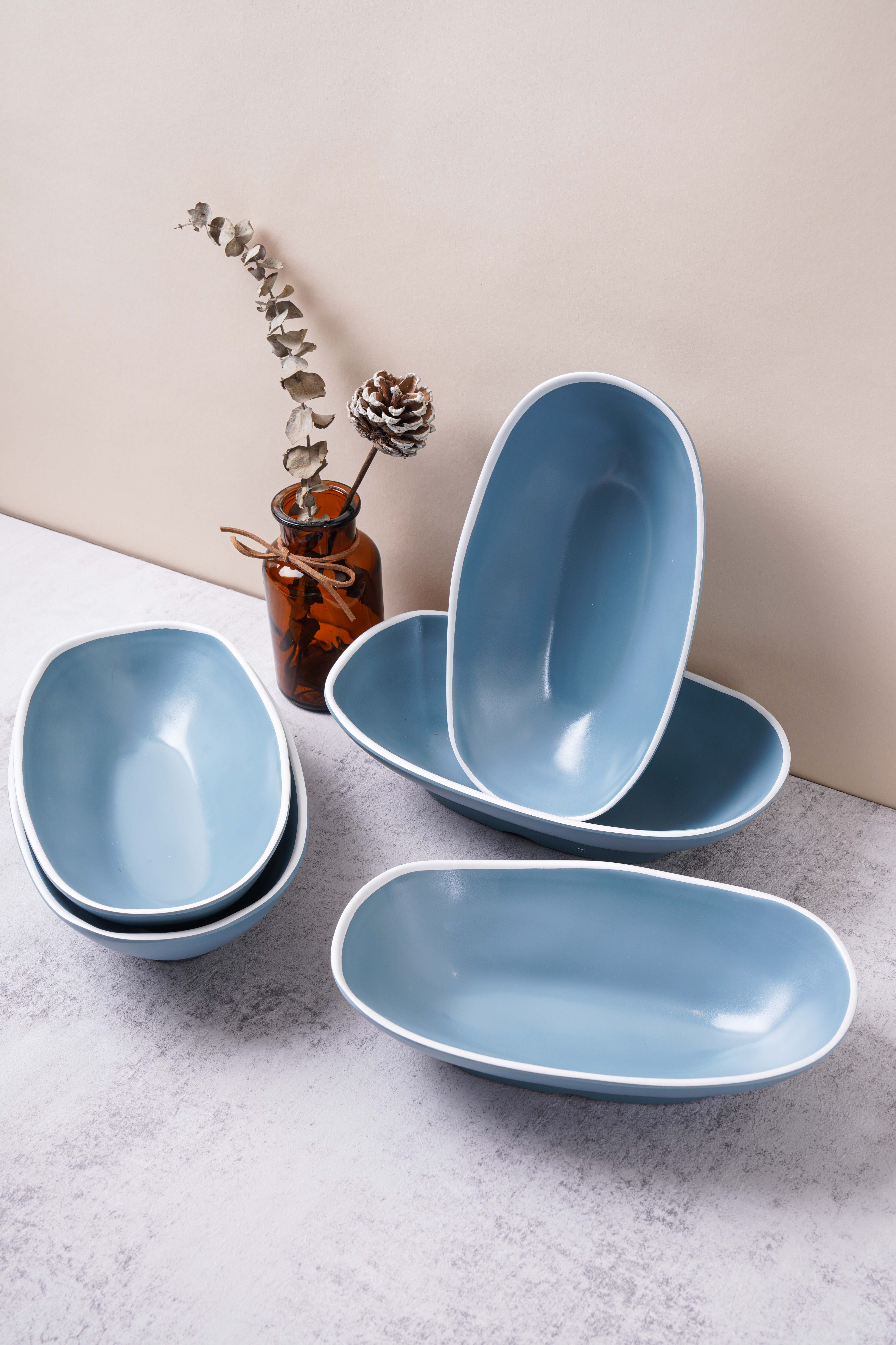 Dĩa xanh trắng Yangge chữ nhật bầu cao 240*140*60_378166_DAA140-095