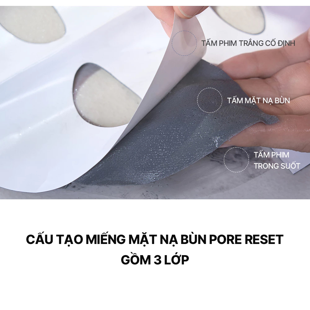 Mặt nạ bùn LUVUM Pore Reset Mud Mask giúp làm sạch thu nhỏ lỗ chân lông (hộp 5 miếng x 16g)