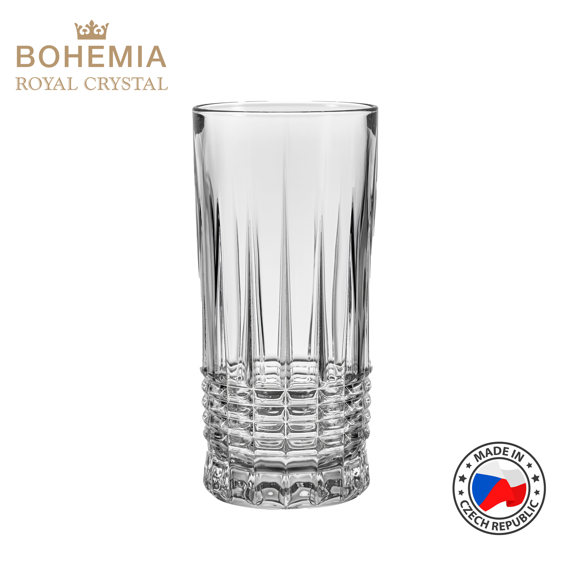 Cốc uống nước cao pha lê 330ml Bohemia Royal Crystal Set 6 ly - MODEL: Pina 330ml