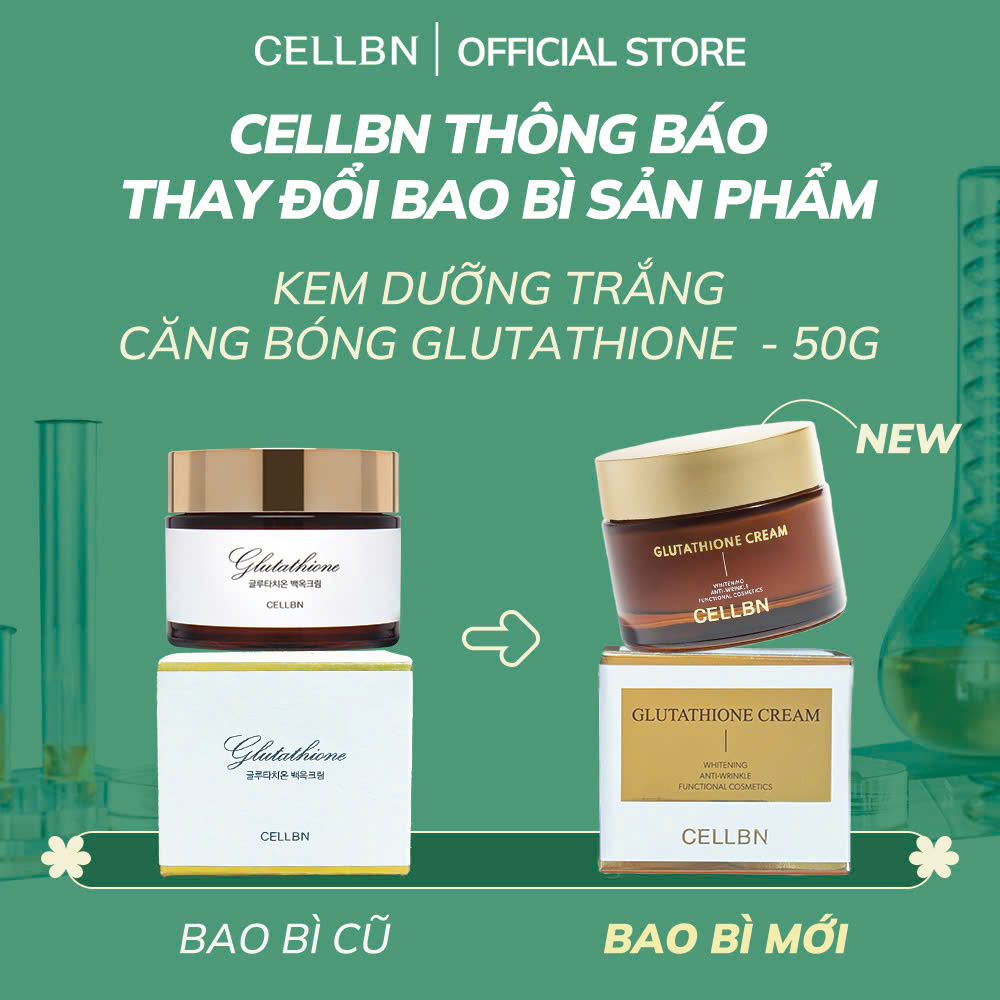 Kem Dưỡng Trắng Giảm Nếp Nhăn Glutathione CELLBN Hỗ trợ đều màu và cấp ẩm cho da 50g