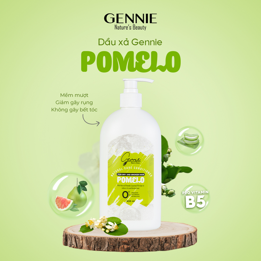 Dầu xã Gennie Natural Care tinh dầu Bưởi dành cho tóc khô và dễ gãy 400ml - 2