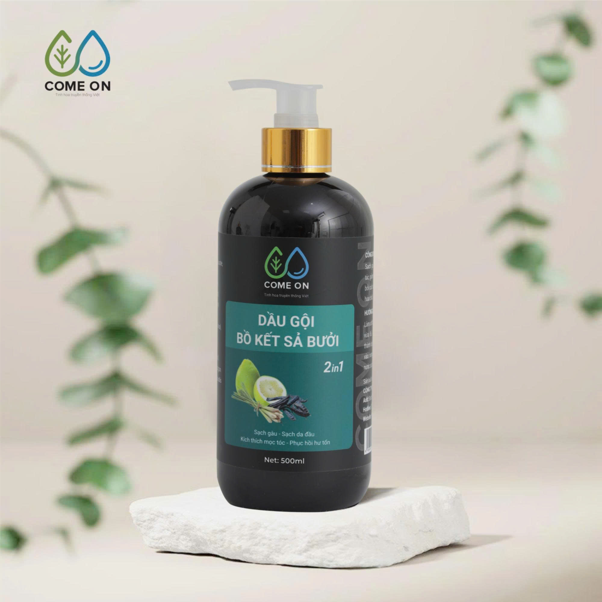 Dầu gội thảo dược bồ kết - sả - bưởi COME ON 500ml - 8