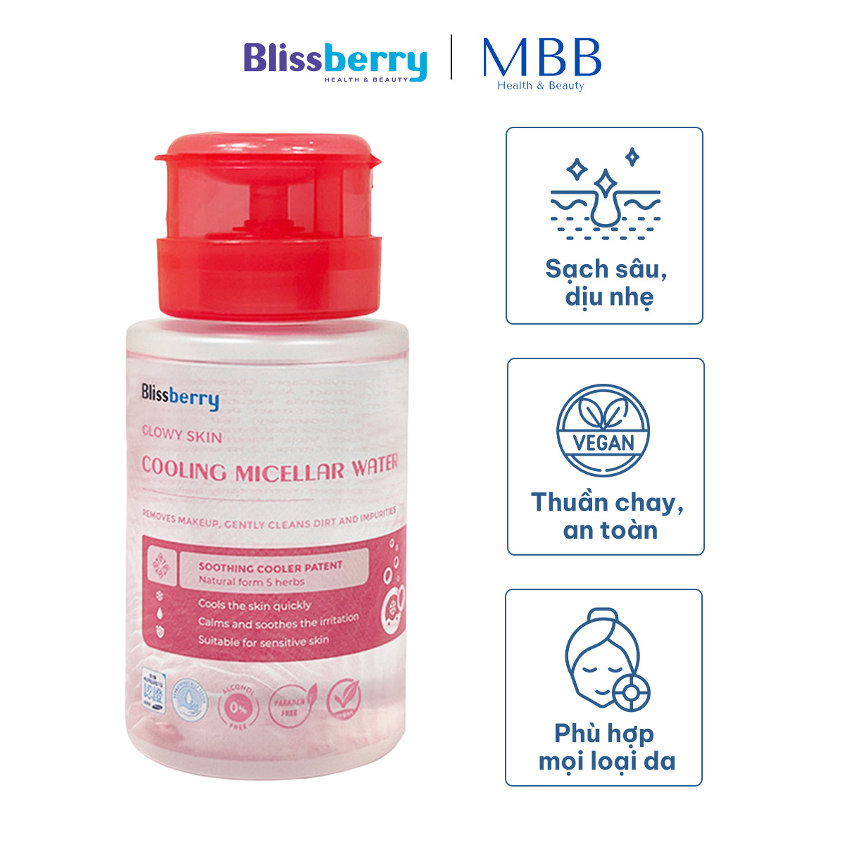 Nước tẩy trang sạch sâu & dịu nhẹ Blissberry 200ml - Phân phối chính hãng