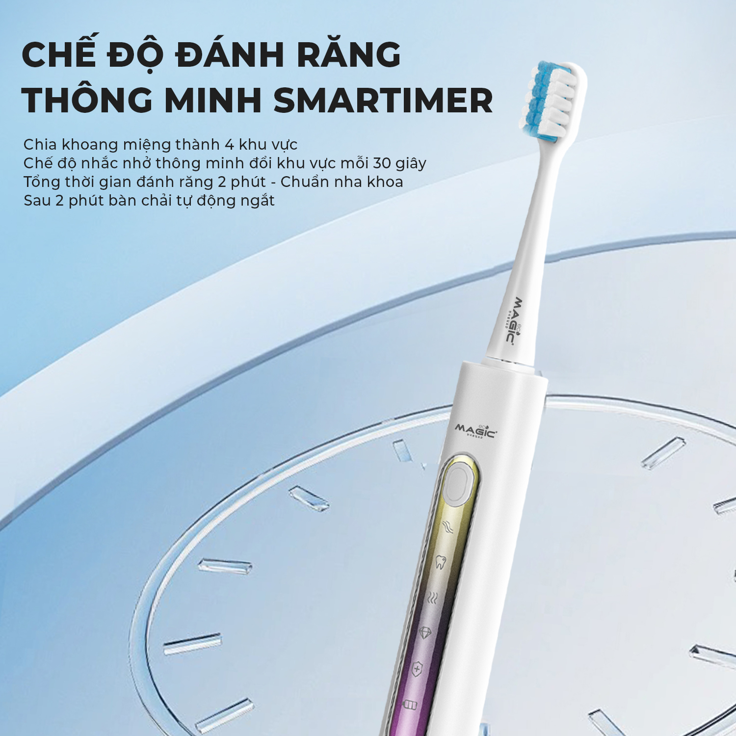 Bàn chải điện Magic Eco Pro-51 màu trắng