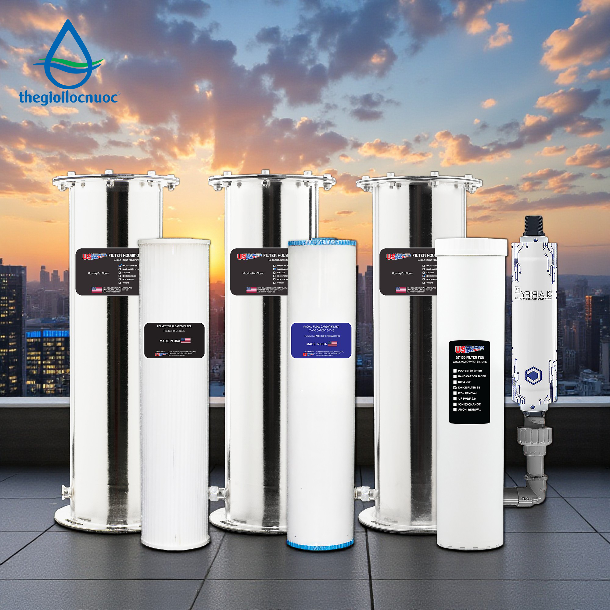 Bộ lọc tổng Mỹ USTOPWATER, model: Delux-1-US-QD