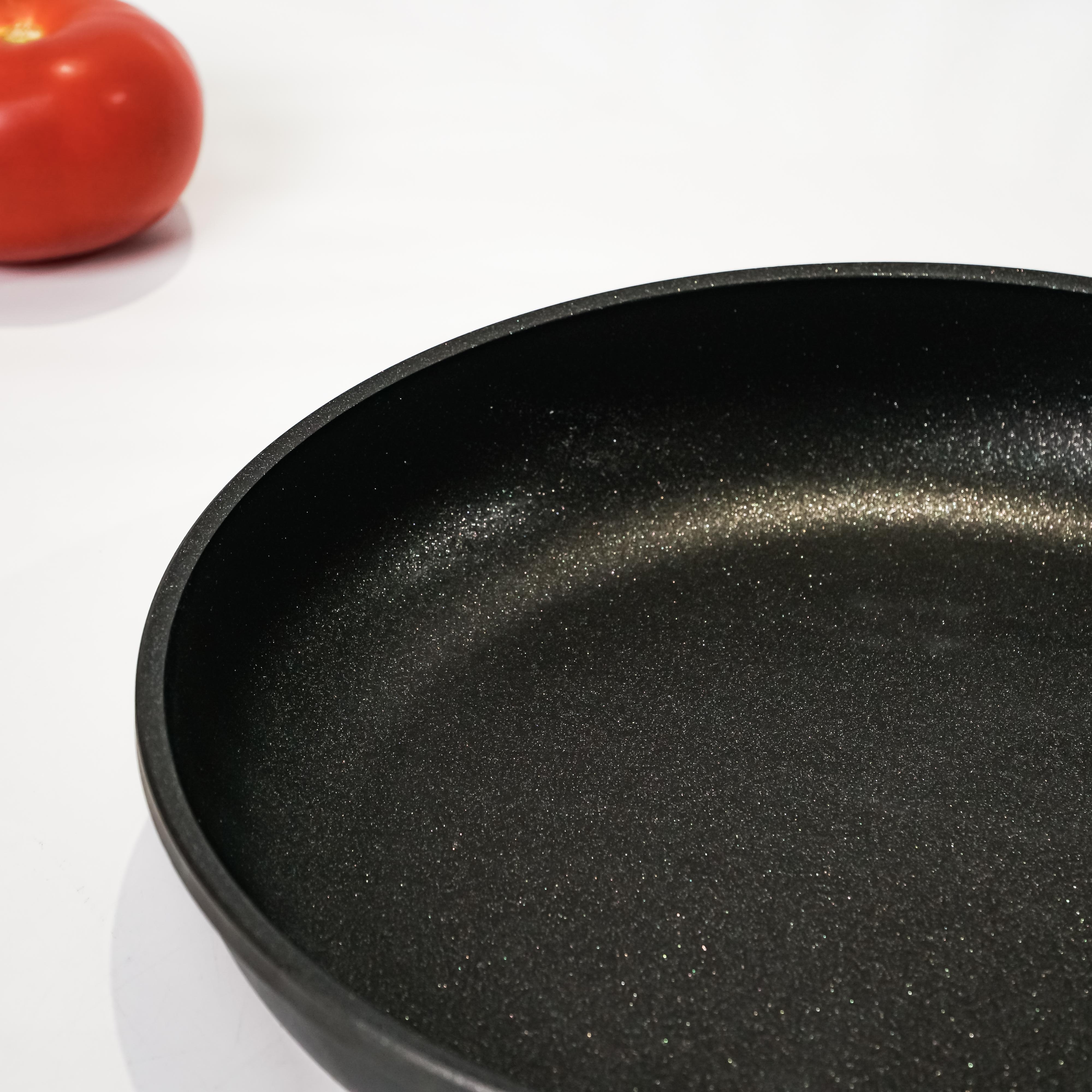 CHẢO ĐÚC NHÔM NGUYÊN KHỐI BLACKPLUS® LÒNG CẠN – Risoli - Model: CHAORisoli-00103BPIN/28