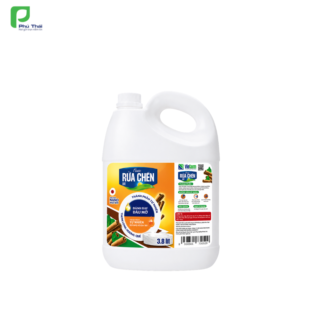 Nước rửa chén quế VIEFARM 3,8 lít - Phân phối chính hãng