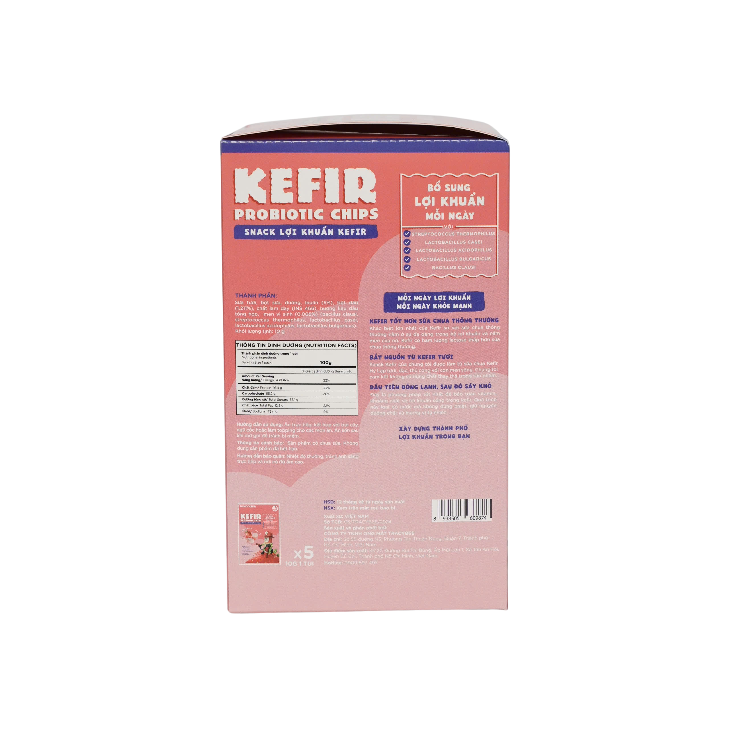 Hộp Snack Lợi Khuẩn Kefir Vị Dâu (5 gói)