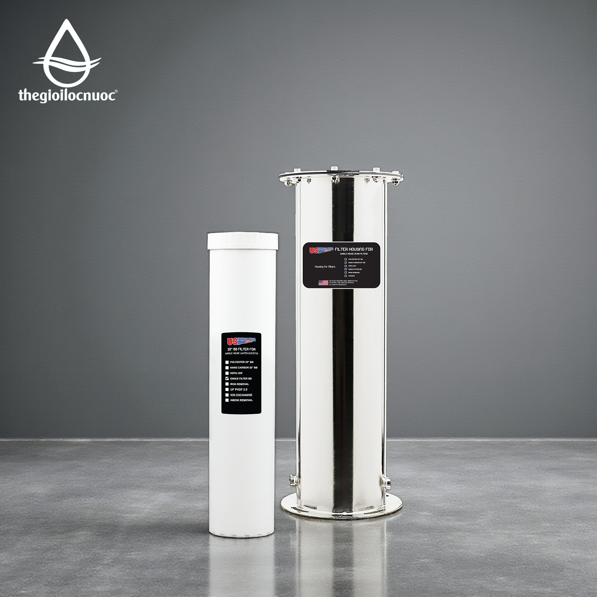 Bộ lọc chống cáu cặn USTopwater SUS 304, Model: Scala-45-US, Công suất 1200 lít/giờ, Vỏ inox 304