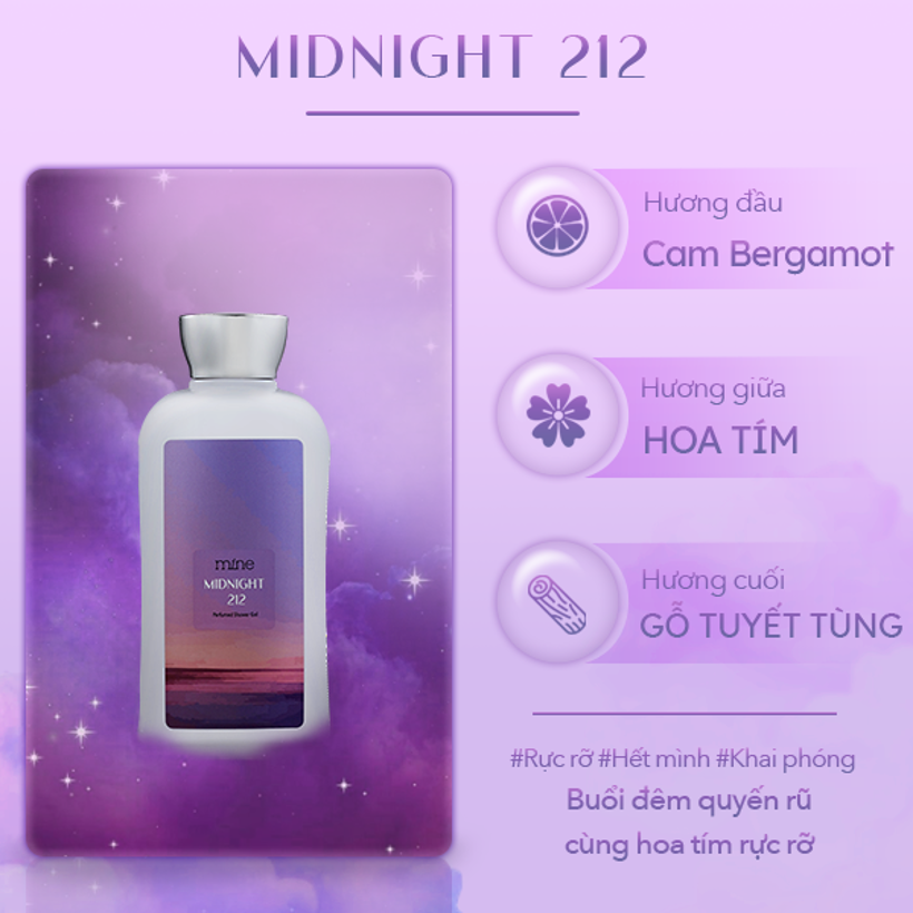 Sữa tắm dưỡng ẩm nước hoa Mine Midnight 212 470g - 2