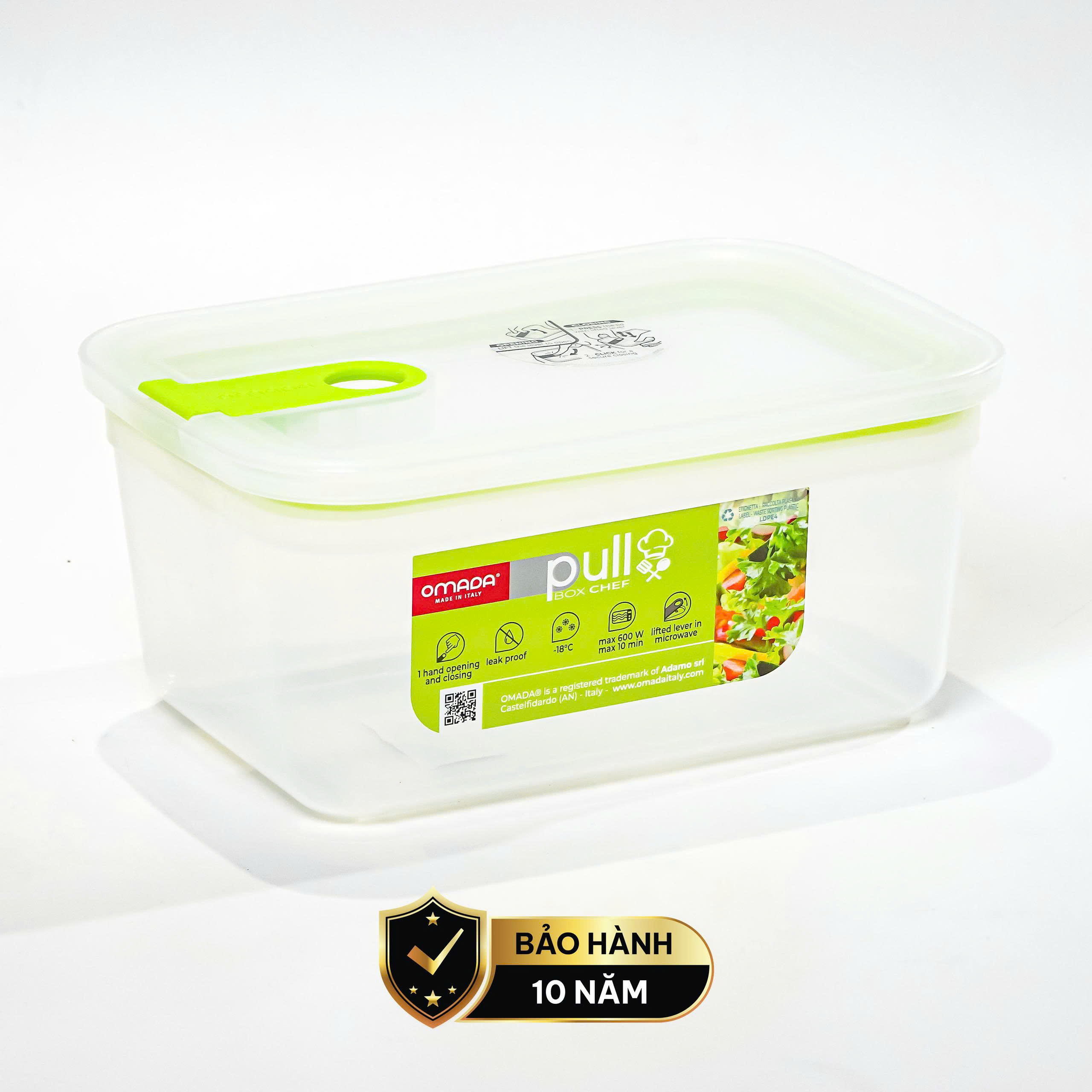 Hộp đựng thực phẩm nhựa nguyên sinh 1500ml pull box chef cao cấp OMADA - Model: M5822VA1 - Phân phối chính hãng