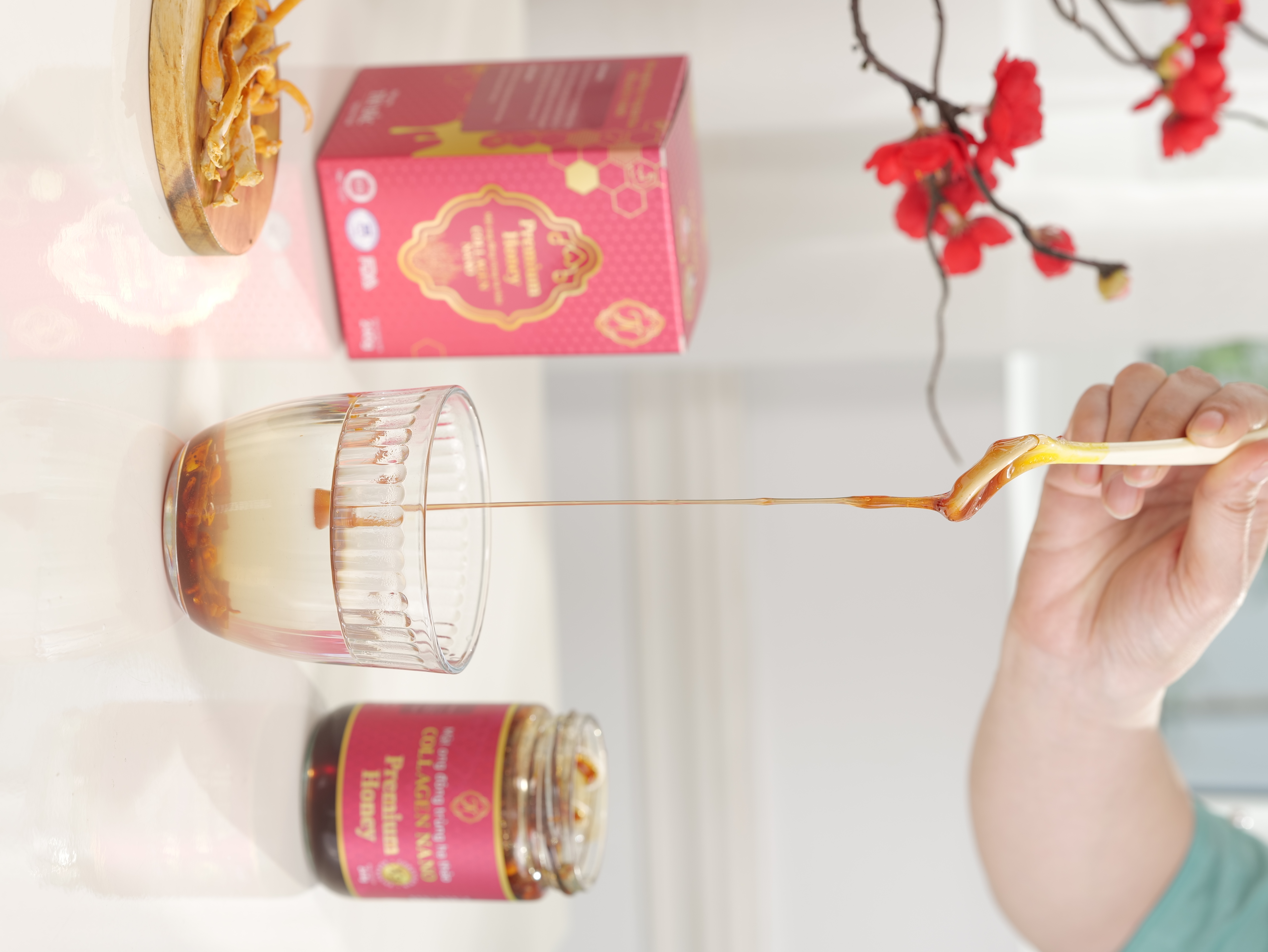 Mật ong đông trùng hạ thảo Collagen nano 240gr