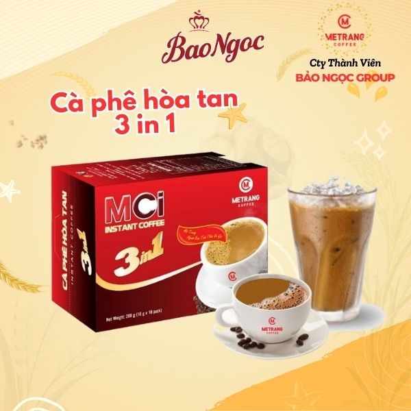 Cà Phê Sữa Hòa Tan Mê Trang 3 Trong 1 – Hộp 18 Gói-Thơm ngon
