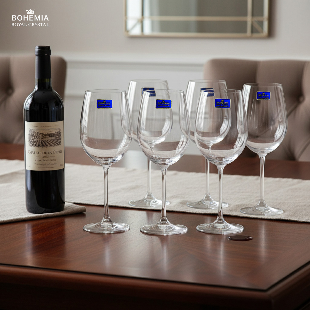 Ly rượu vang pha lê 390ml Bohemia Crystal set 6 ly - Model: GASTRO 390 ml