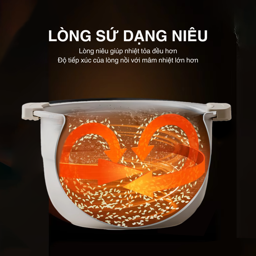 Nồi cơm điện lòng sứ dưỡng sinh Mishio MK365 (0.8L)