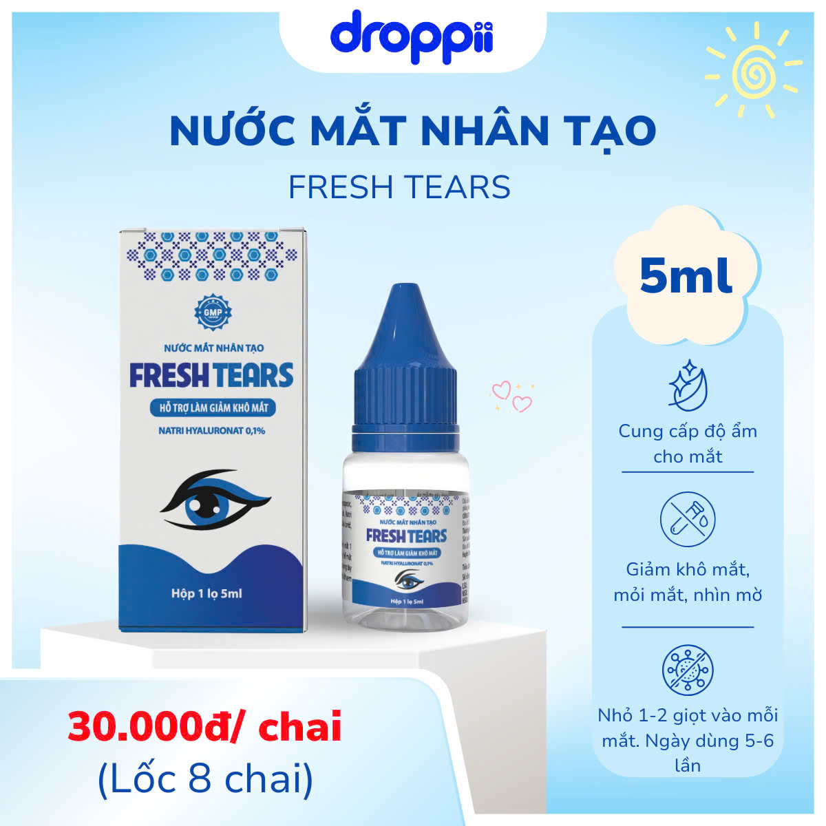 Nước mắt nhân tạo Fresh Tears – Giảm khô mắt, bảo vệ mắt (Lọ 5ml)