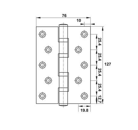 Bản lề lá Hafele inox 127 x 76 x 3 mm, 4 vòng bi - Đồng bóng PVD 489.05.028