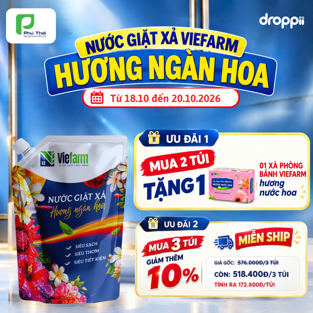 Tặng 1 Xà phòng bánh Viefarm Hương nước hoa