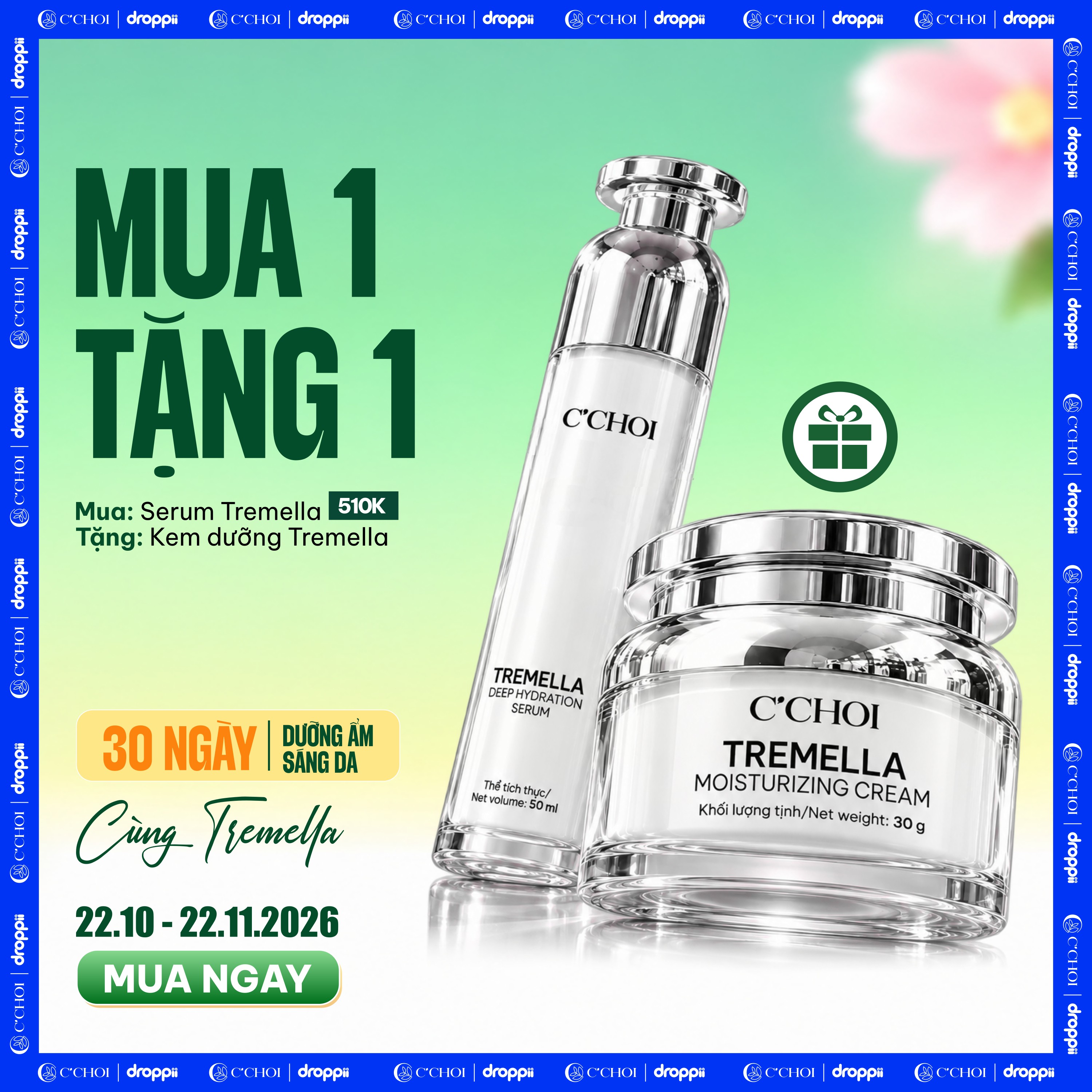 Tặng 1 KM_Kem Dưỡng ẩm Tremella